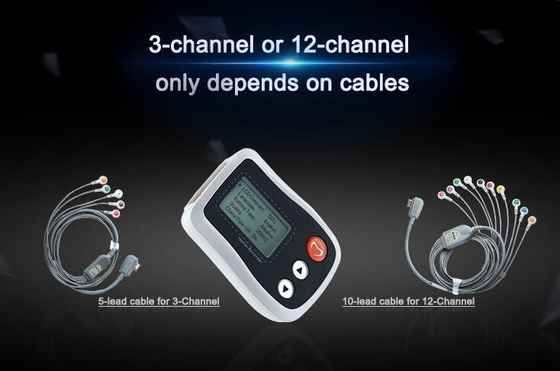 Multi Führung verkabelt Mini-ECG Monitor-Prüfung Tasche Holter mit weißen Recordern