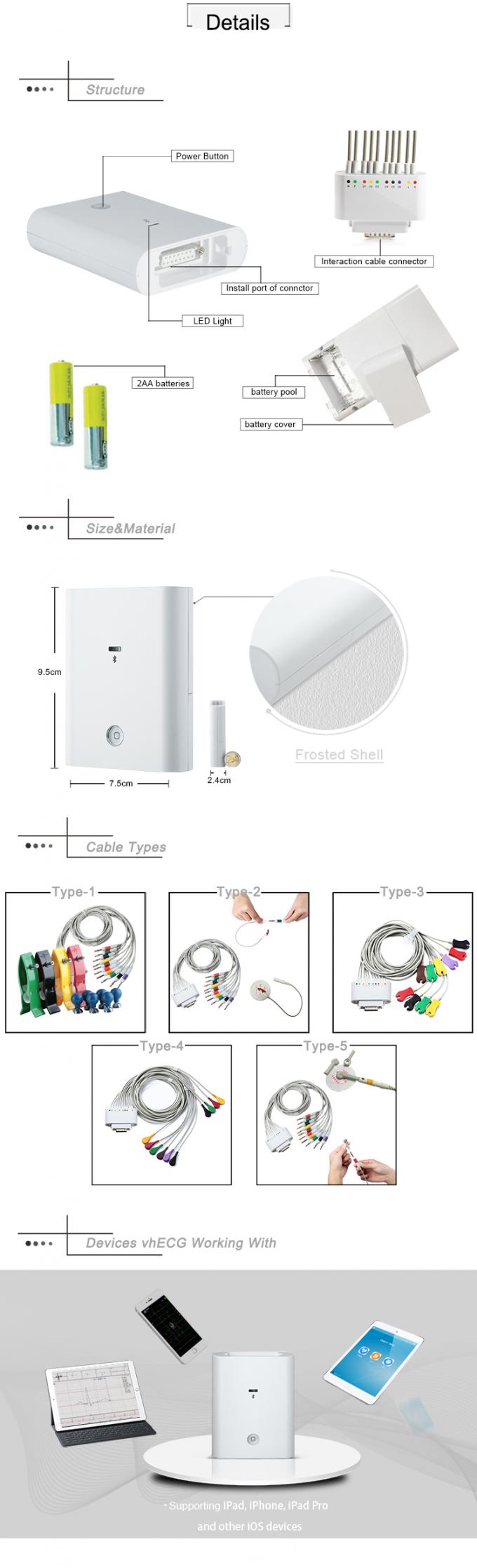 Tragbare iCV200 iPad ECG Ausrüstung mit bluetooth